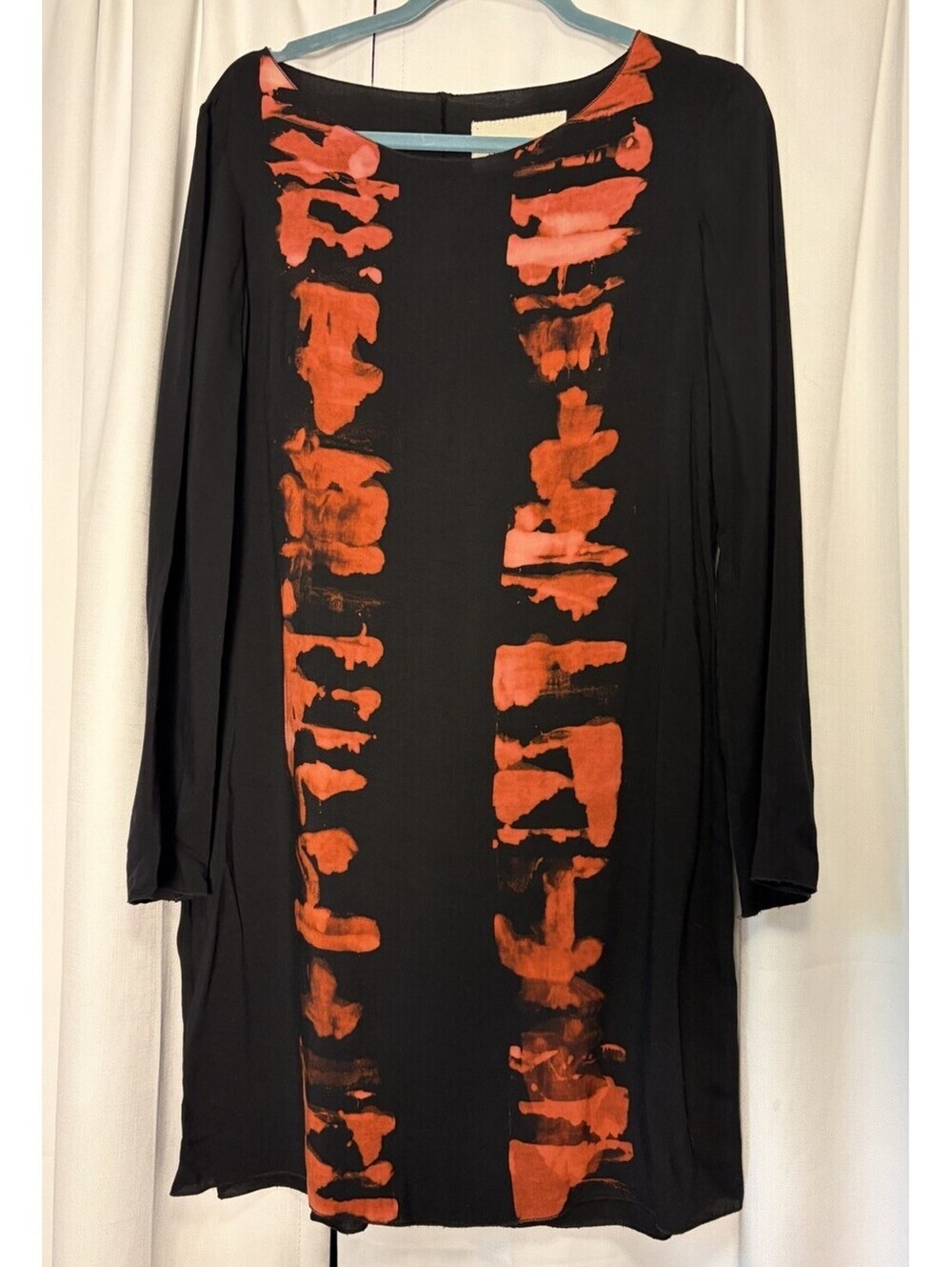 People Like Art Black Pink Stripe Tie Dye Handmade Dress Size Small Retail $188